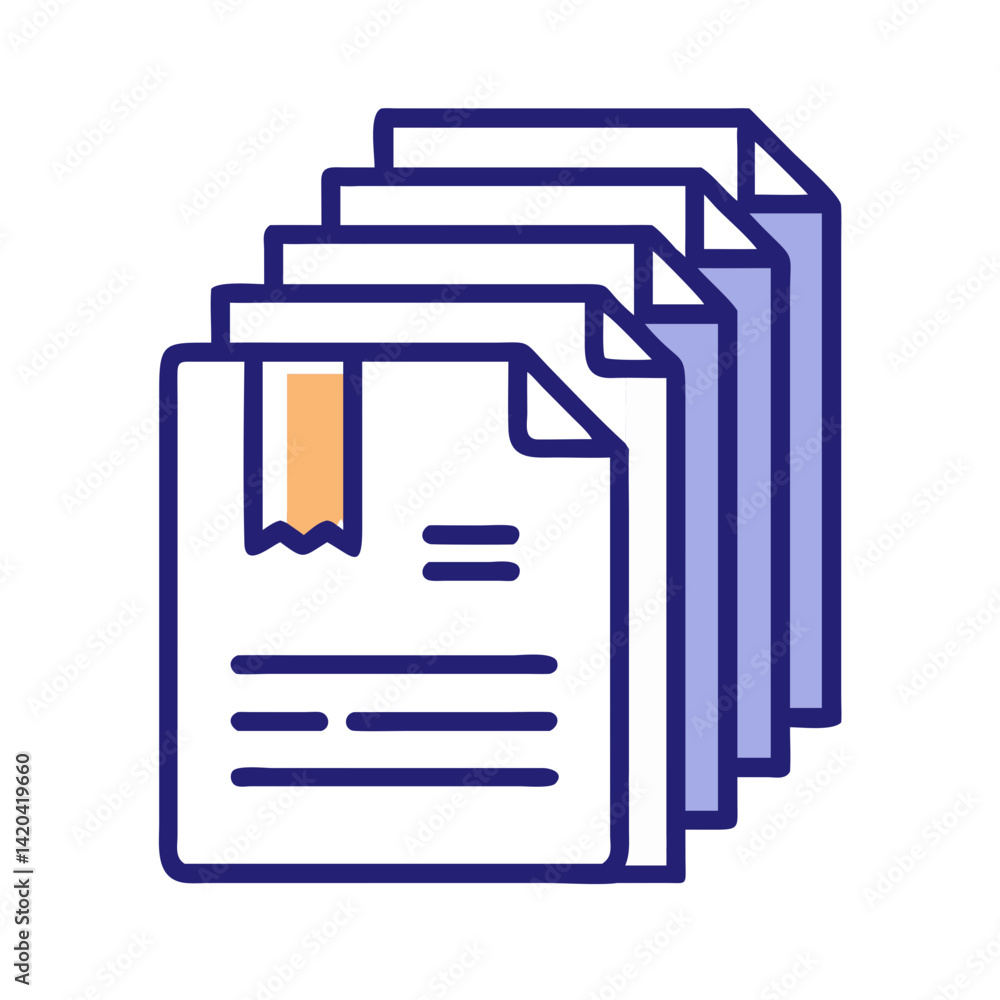 Poster stack of documents icon vector file papers form