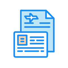 Travel Documents Illustration: Passport and Flight Ticket Design