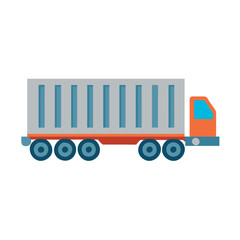 Geometric Style Delivery Truck Cargo Vehicle Illustration