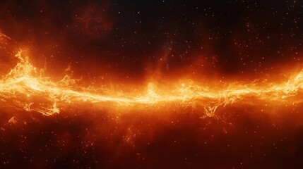Obraz premium Fiery cosmic energy stream erupts across the void.
