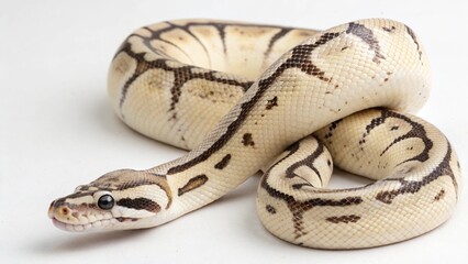 Fototapeta premium Axanthic Ball Python on studio background 