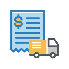 Delivery cost icon. Shipping fees and invoice illustration