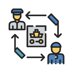 Supply Chain Logistics: Circular Flow Icon with Delivery
