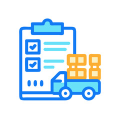Delivery Checklist with Truck and Boxes Icon Illustration