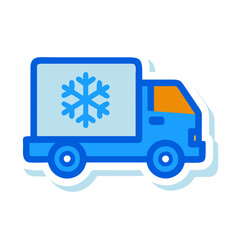 Refrigerated Delivery Truck Illustration, Cold Chain Logistics Symbol