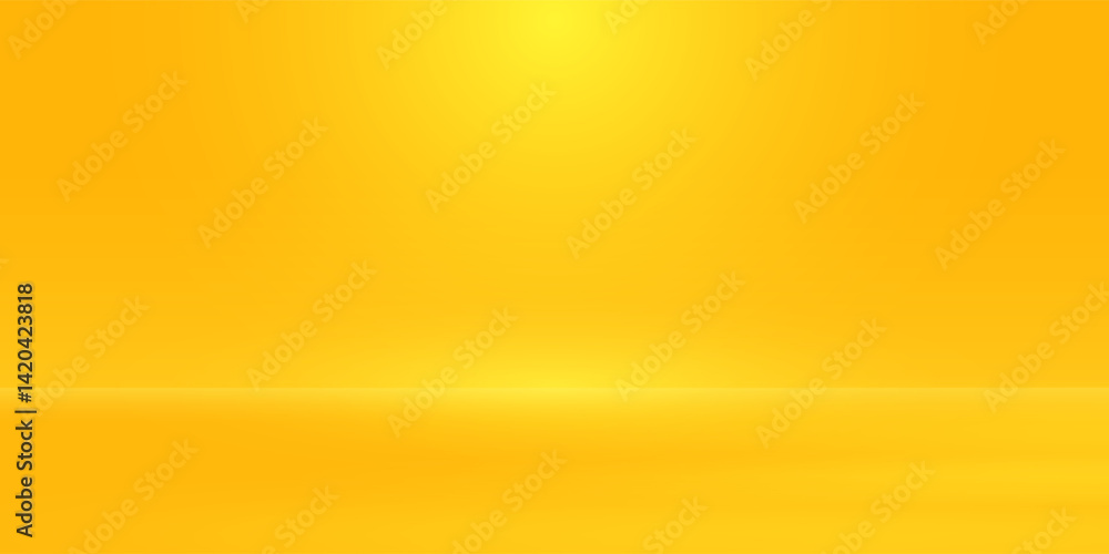 Poster yellow background abstract with gradient in empty room studio, yellow empty room studio gradient use