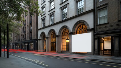 Obraz premium City street scene with blank billboard (1)