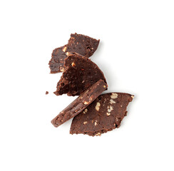 Protein cookie, round protein brownie with chocolate and cocoa, gluten-free cookies