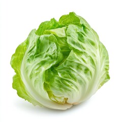 Close up shot of a fresh butter lettuce head isolated on a white background