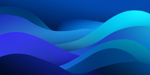 Obraz premium Abstract blue waves in varying shades
