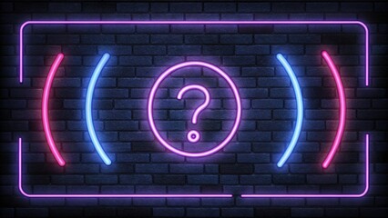 Neon quiz sign vector design template. Quiz neon frame, light banner design element, colorful modern design trend, night bright advertising, bright sign for web posters, events and promotions