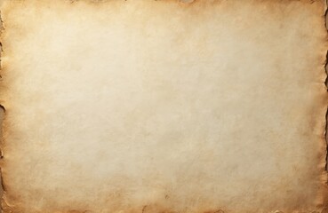 Vintage paper background. Aged parchment texture, burnt edges, sepia tones. Blank page with space for text or design. Retro feel for invitations, cards. Artistic, historical, decorative projects.