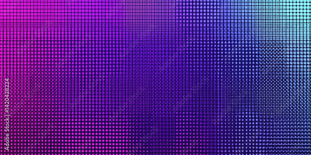 Aufkleber abstract pixelated led grid background in purple and blue tones with soft digital texture