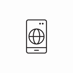 mobile globe icon sign vector