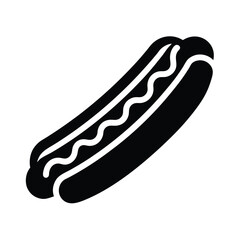 hotdog icon silhouette vector illustration