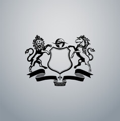 University Education institute logo emblem with horse vector