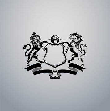 University Education institute logo emblem with horse vector