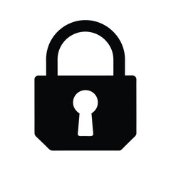 lock icon silhouette vector illustration