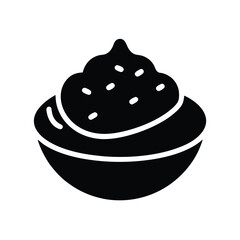 mashed potatoes stencil icon silhouette vector illustration