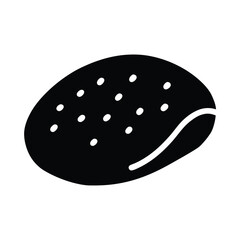 naan bread stencil icon silhouette vector illustration