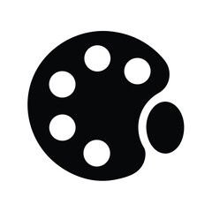 paint palette icon silhouette vector illustration