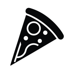 pizza slice stencil icon silhouette vector illustration