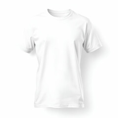 Blank White T Shirt Front Mockup Isolated on Clean Background
