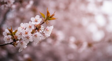 Gentle blossoms of springtime creating soft dreamy pastel background