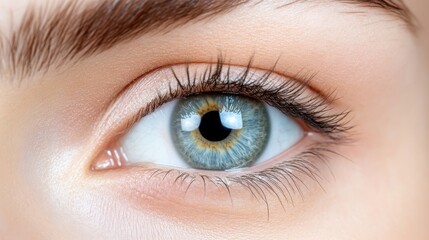 Obraz premium Close-up of a woman's eye with flawless makeup. Healthy, beautiful, and well-groomed features