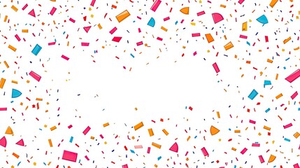Joyful Celebration: Colorful Confetti Burst in a Playful Design