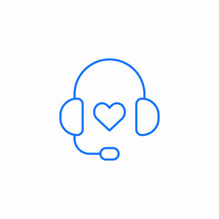 heart headset icon sign vector