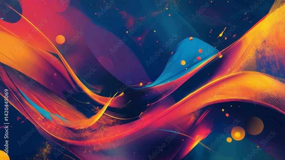 Poster abstract color waves: a vivid composition of flowing color and dynamic form, reminiscent of a captiv