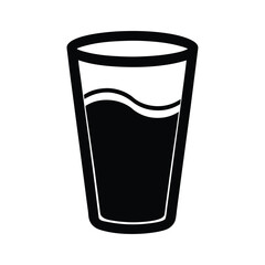 water glass stencil icon silhouette vector illustration