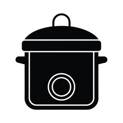 rice cooker icon silhouette vector illustration