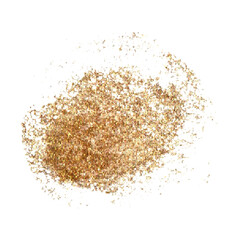 Gold stain and splashes in vibrant collection. Shiny gold spot element hand-painted in watercolor with gold paint accents. Isolate is presented as backdrop for decorating textiles, prints, packaging