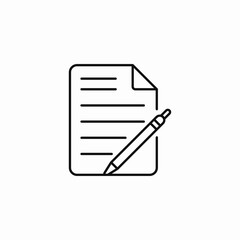 document pencil icon sign vector