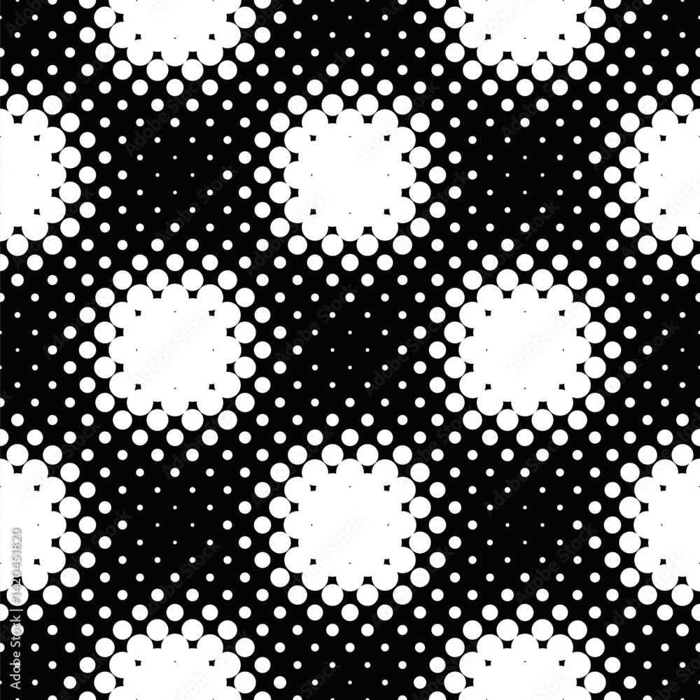 Aufkleber seamless dot pattern background - monochrome abstract vector graphic from dots
