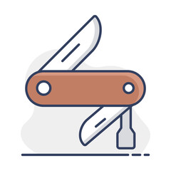 Jackknife vector isolated icon. Camping sign