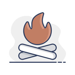Bonfire vector icon. Camping and Hiking sign