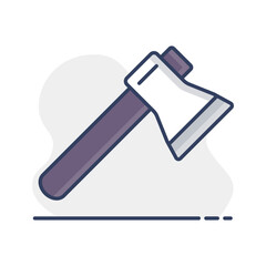 Axe or hatchet vector icon. Camping sign
