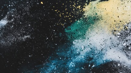 Obraz premium Colorful powder explosion on a dark surface.