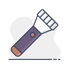 Flashlight vector isolated icon. Camping sign