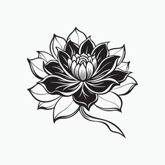 Fototapeta premium elegant silhouette of a black flower illustration