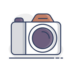 Camera vector isolated icon. Camping sign