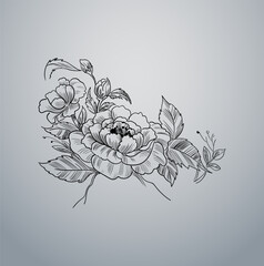 vector illustration of a decorative floral background