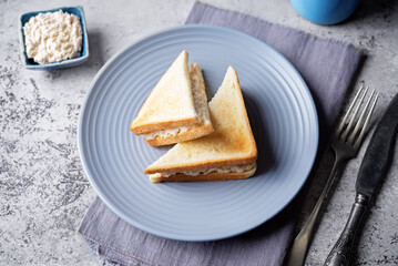 Chicken salad sandwich in a plate