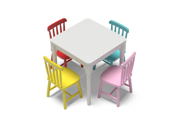 colorful childrens chairs 3d model