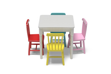 colorful childrens chairs 3d model