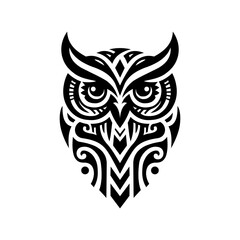 graphic vector illustration of tribal art design owl tattoo