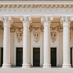 Naklejka premium Lux mansion entrance decorated with ornamental antique patterns high resolution picture